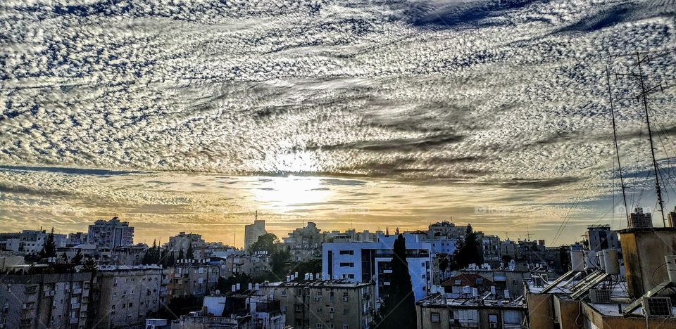 God's miracle. (Triptig from the window of a house. Israel, January, 2019).