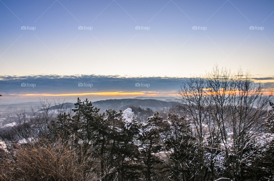 Nature landscape during sunset