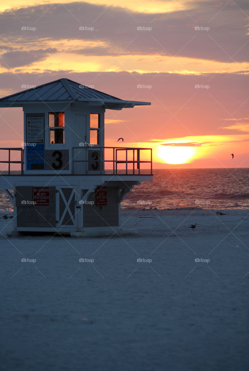 Lifeguard cabin on the beach