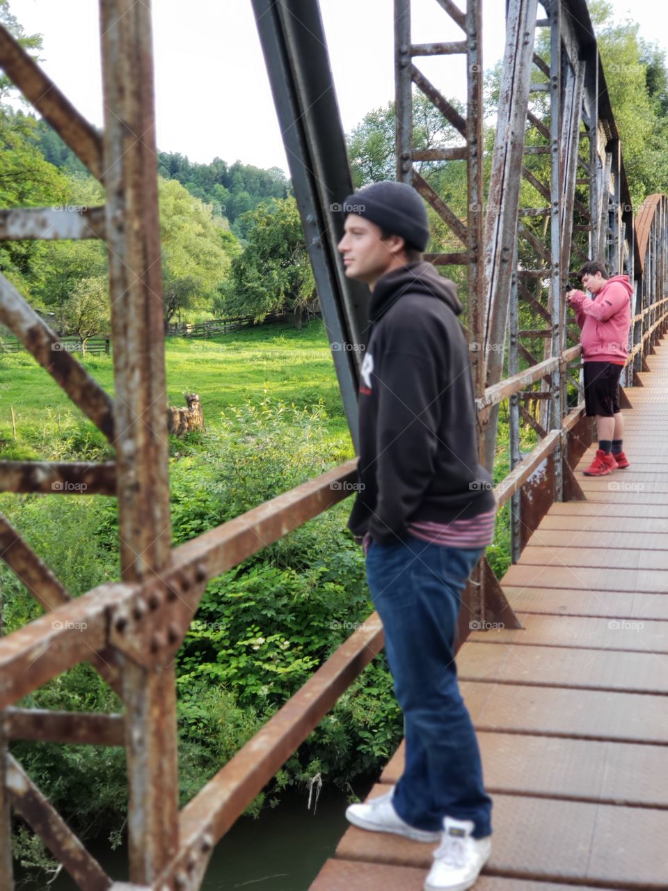 old bridge over river