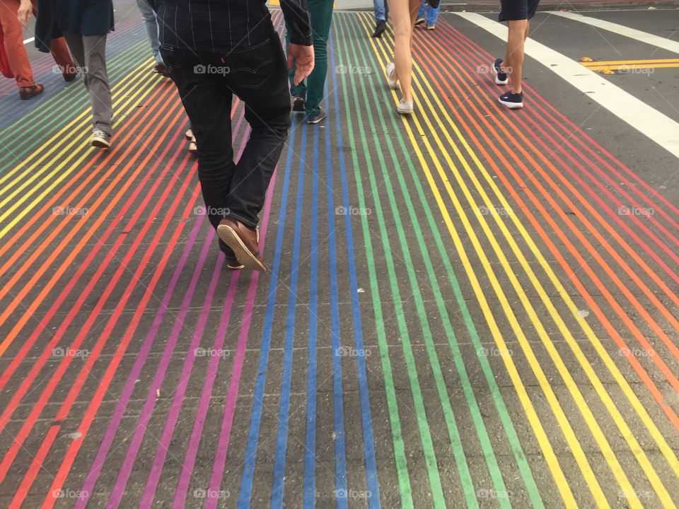 Rainbow street at The Castro in S.F.