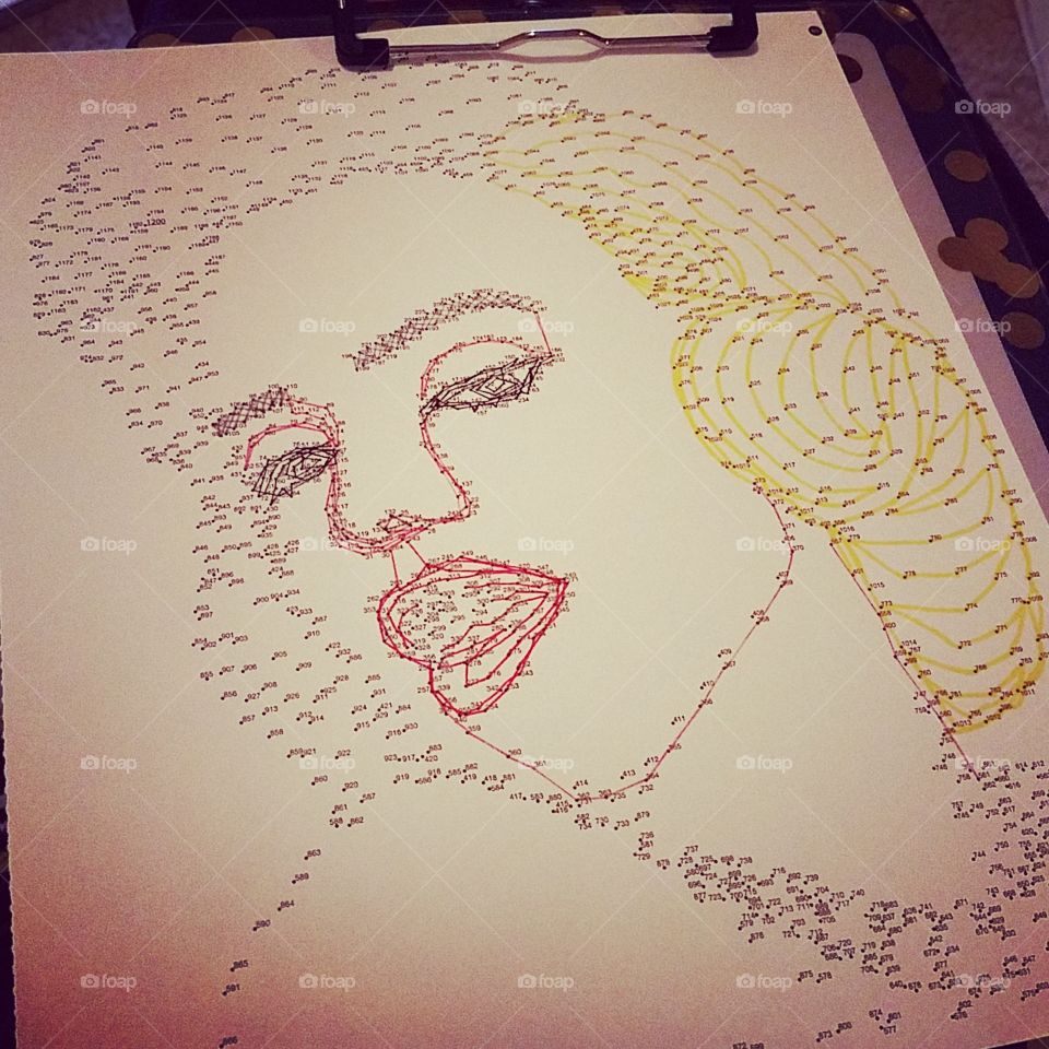 famous face - dot to dot coloring book