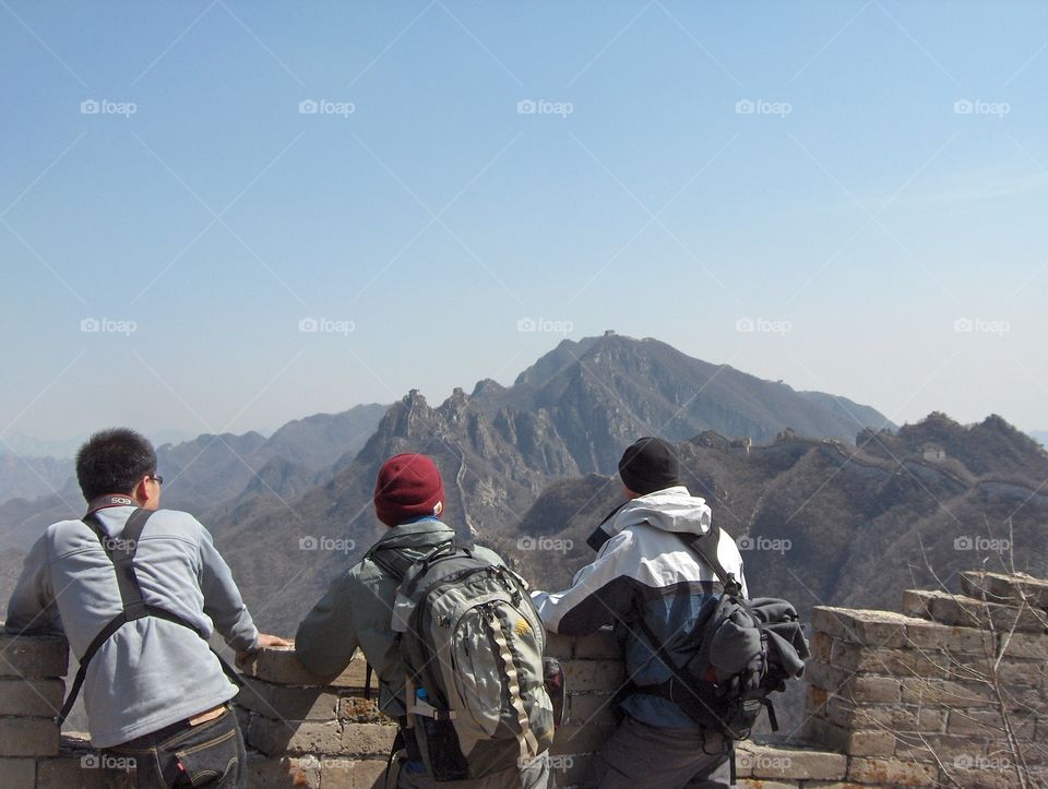 Hiking unrenovated Great Wall near  Beijing China