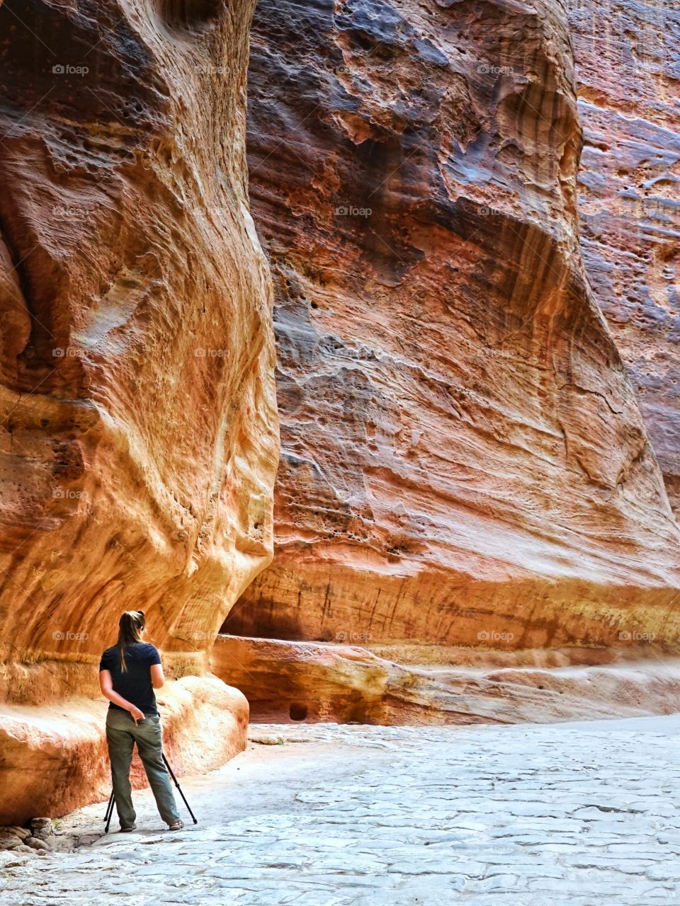 photographer taking picture of petra in Jordan