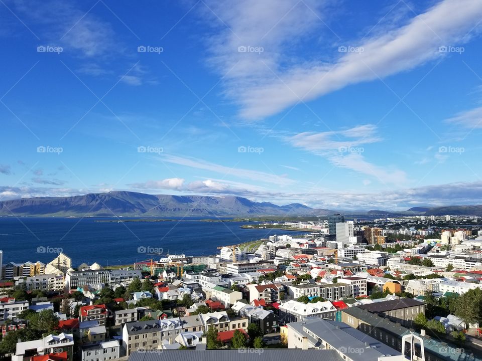 Sunny day in Iceland Reykjavik