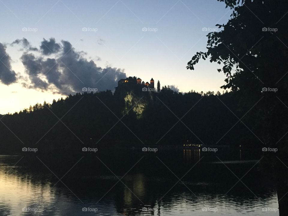 Castle of bled Slovenia by night