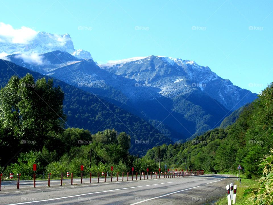 mountain peaks of the North Caucasus in Russia, travel, pilgrims, religion, Orthodoxy, North Ossetia,