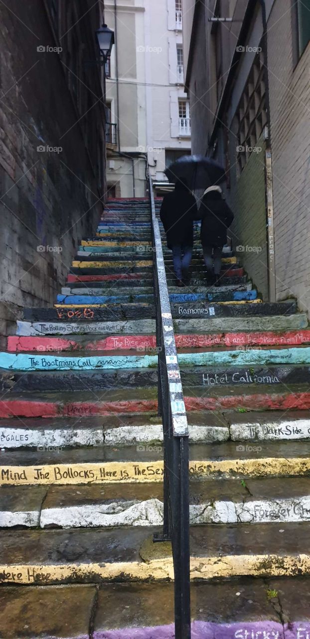 Stairs#colors#touristic#humans#walk