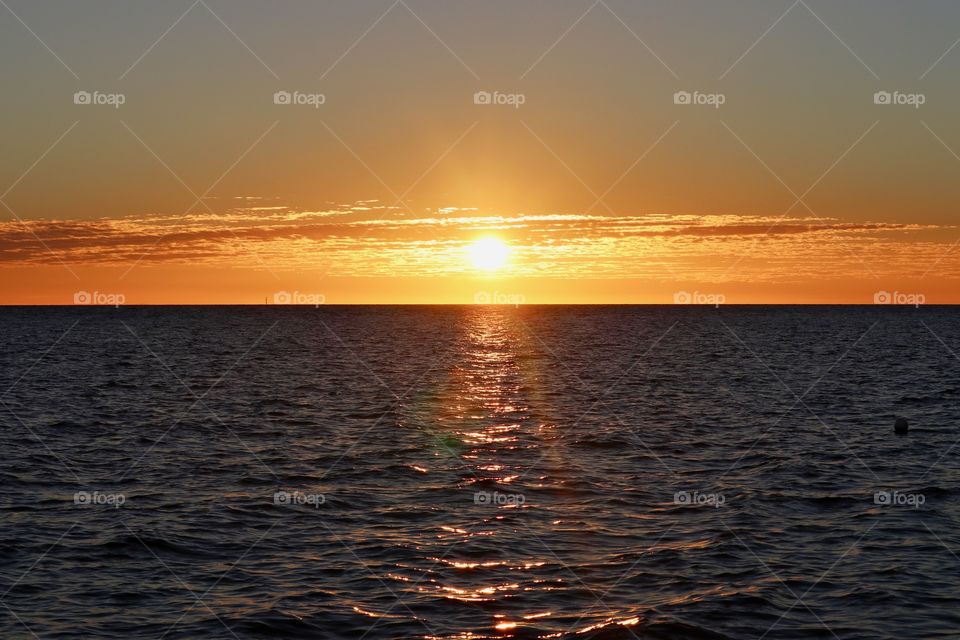 Australian sunrise over ocean 