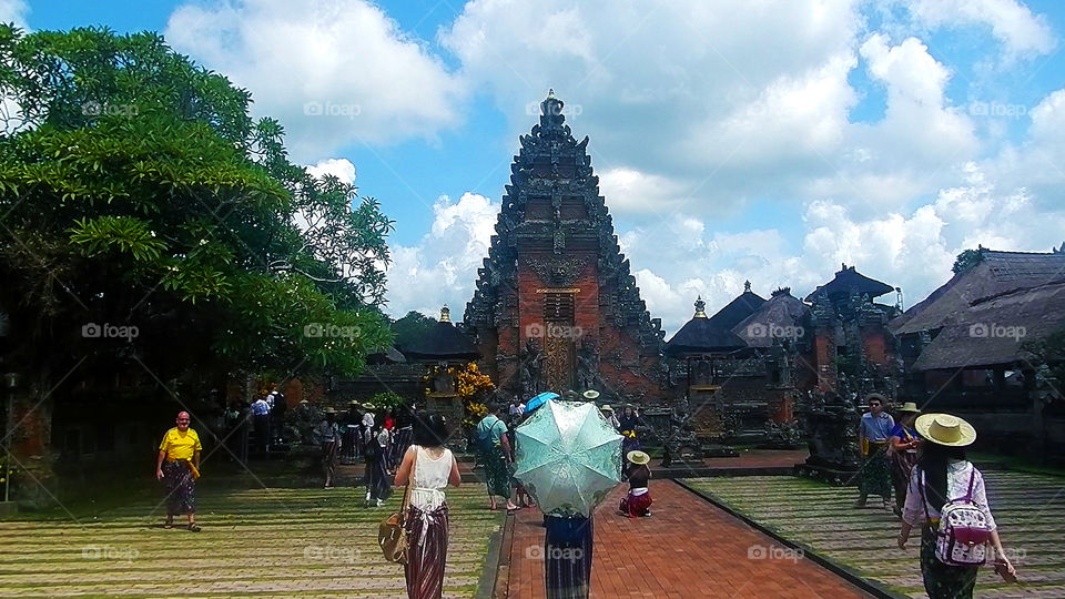 Bali, Indonesia. A visit to the ancient Batuan Hindu Temple at Ubud Village.