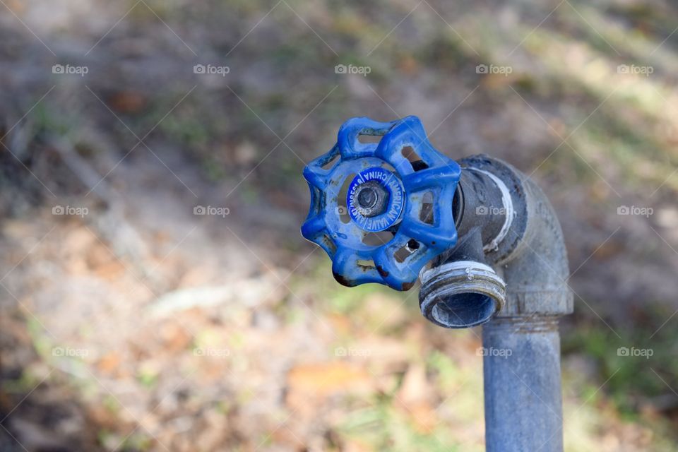 Blue faucet