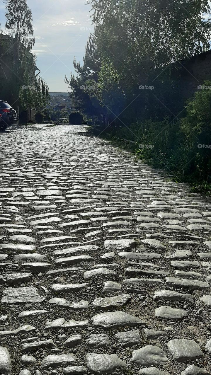 paving stones old road