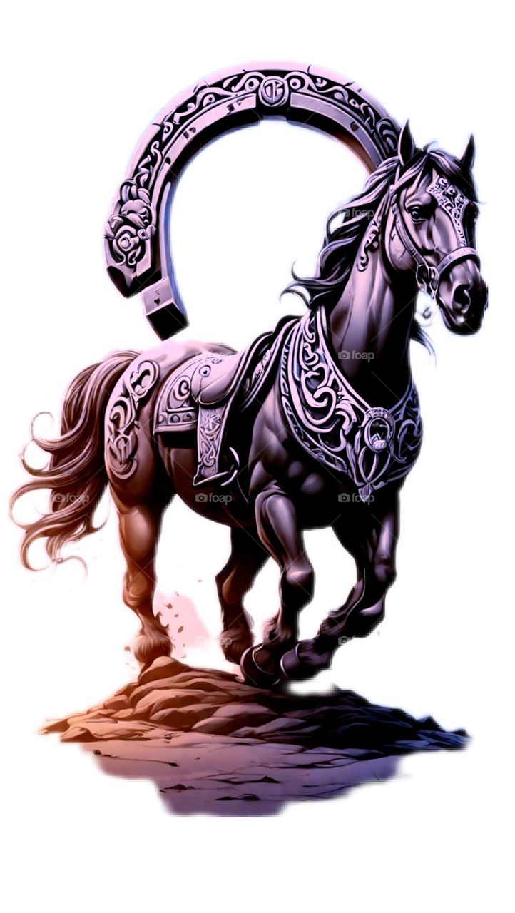 horse digital art sticker