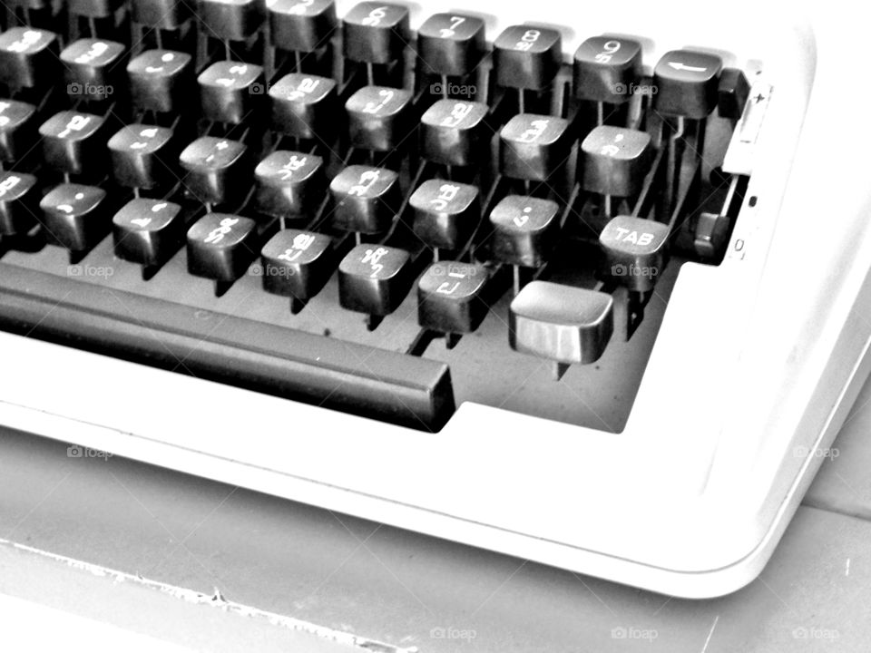 Close up of typewriter