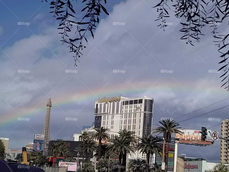 pretty rainbow on the Las Vegas strip