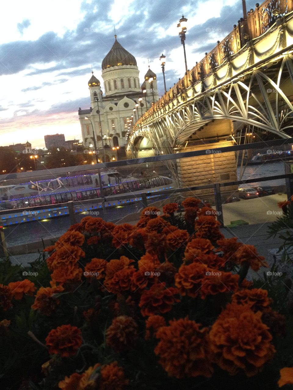 Evening Moscow. The Cathedral of Christ the Saviour  