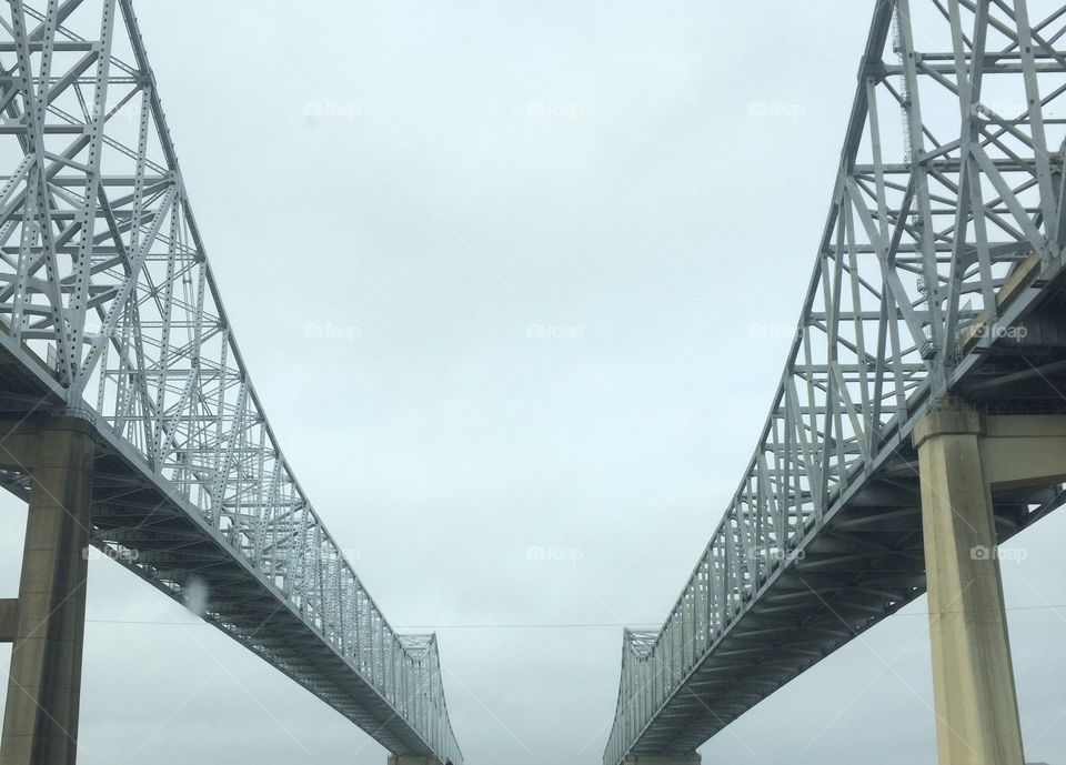 These two monsters cross the mighty Mississippi River in New Orleans. 