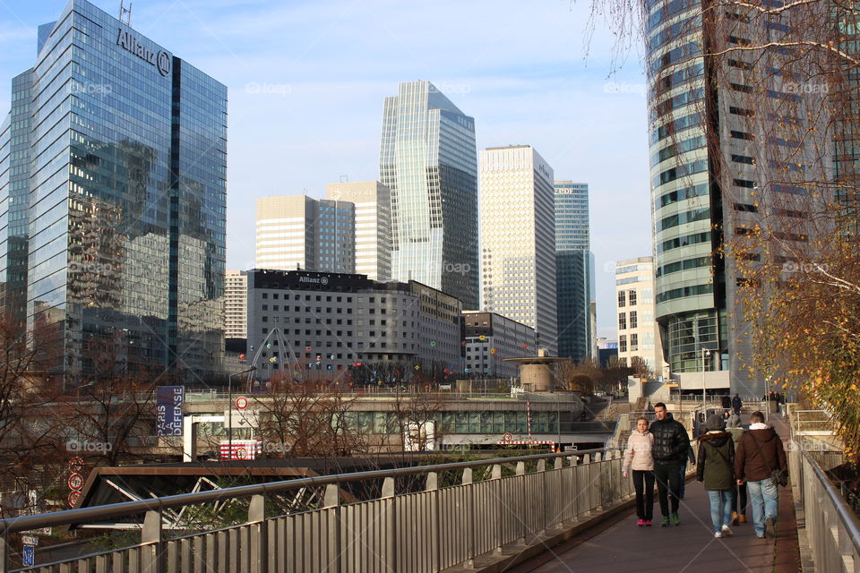 Pedestrian at the Defence.
The financial district of Paris,France