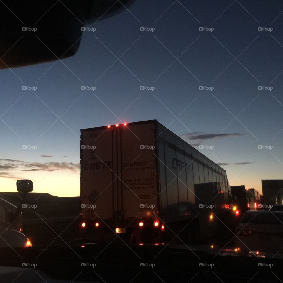 Sunrise in traffic