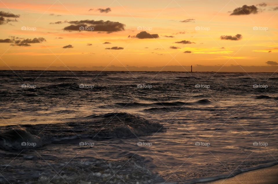 Sunset, Water, Sea, Ocean, Beach