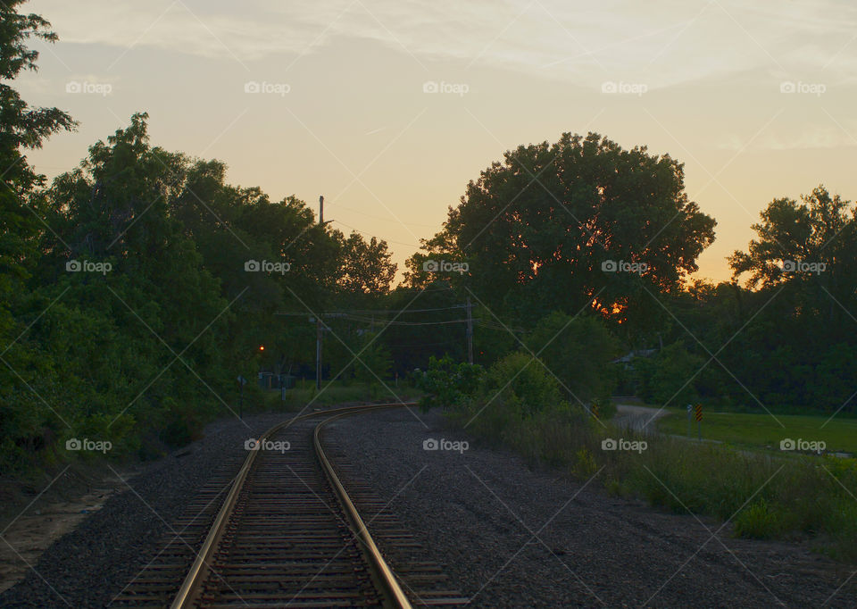 Train tracks at dusk. With a little HDR toning