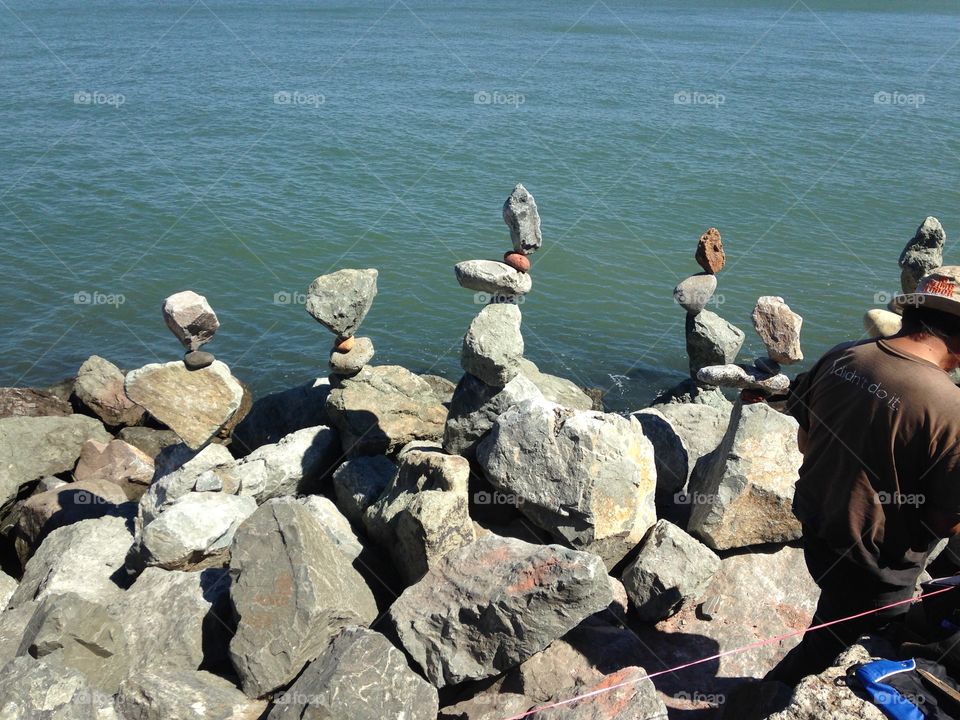 Rock balancer in San Francisco 