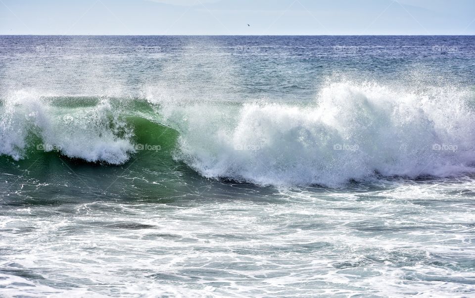 atlantic ocean waves on la gomera canary island in Spain