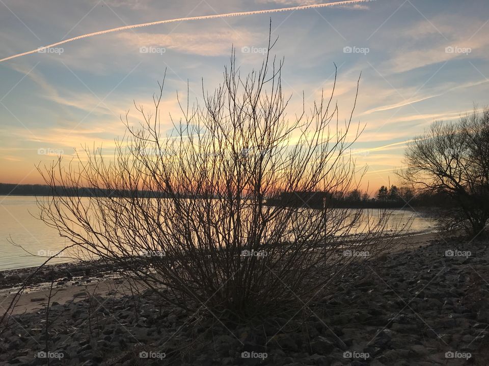 Evening sky on the Beach - Elbe - 