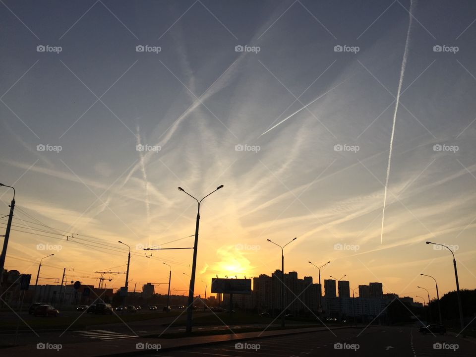 закат в Минске, 2017