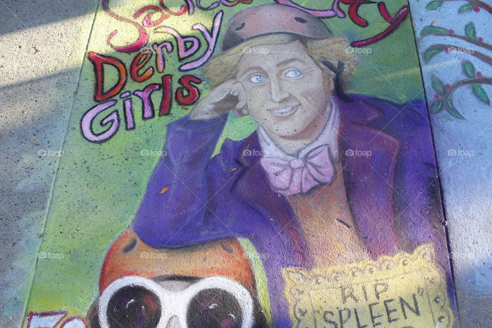 remembering a great actor chalk art