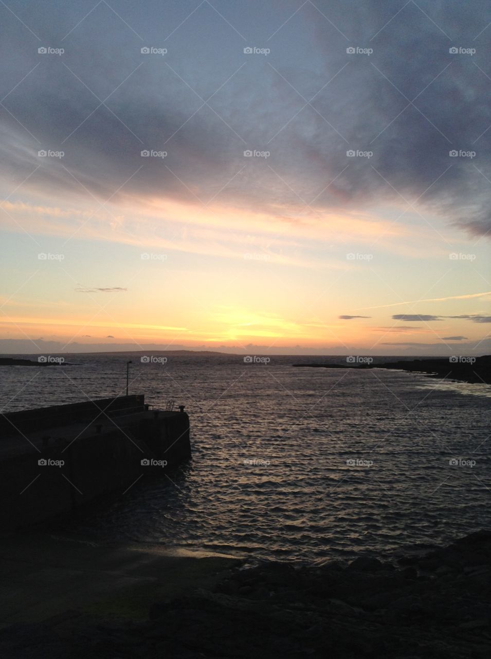 Sunset on Irish coast Ireland 