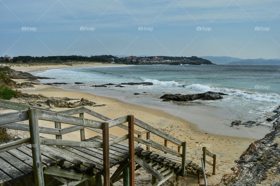 Staircase against sea