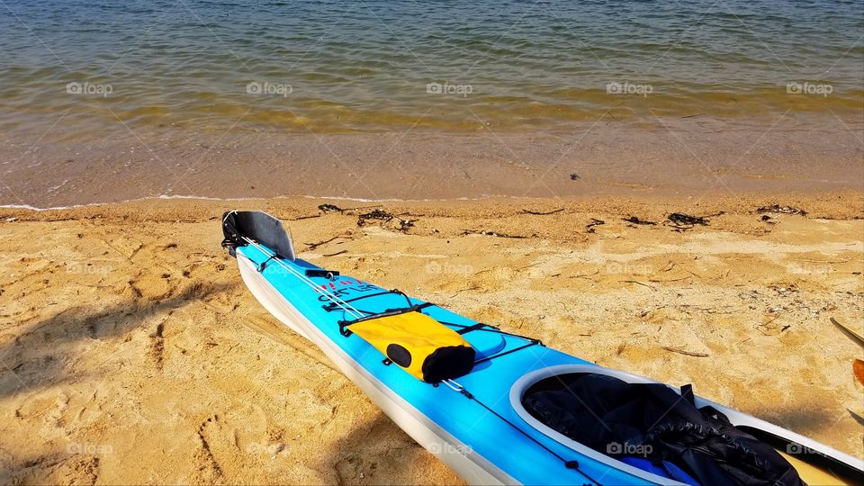 Beached kayak