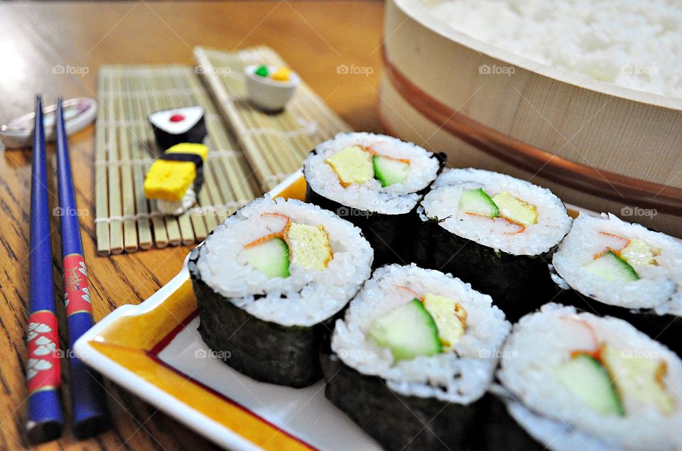 Sushi meal on table