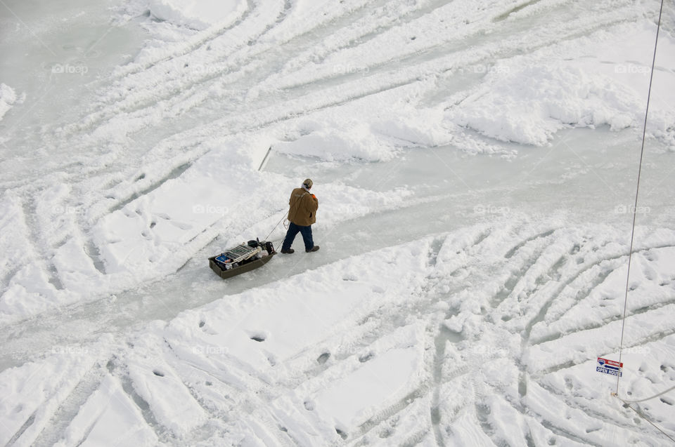 snow winter ice fisherman by bobmanley