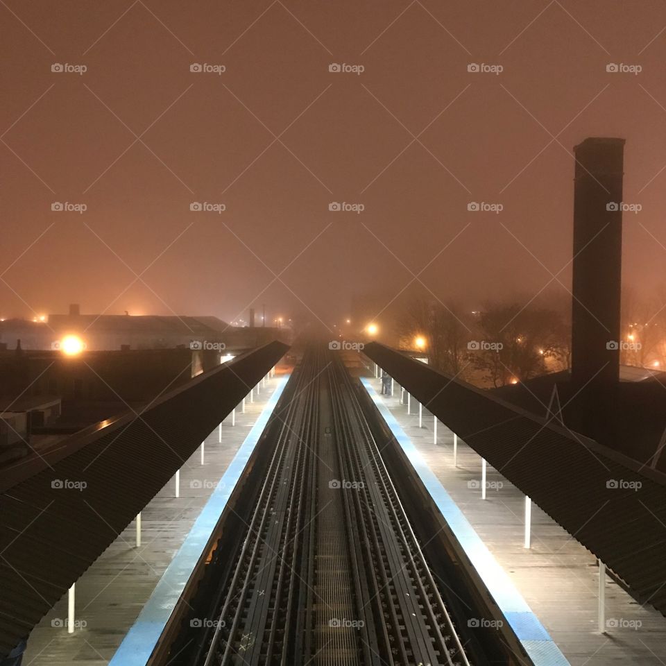 Chicago haze at night. 