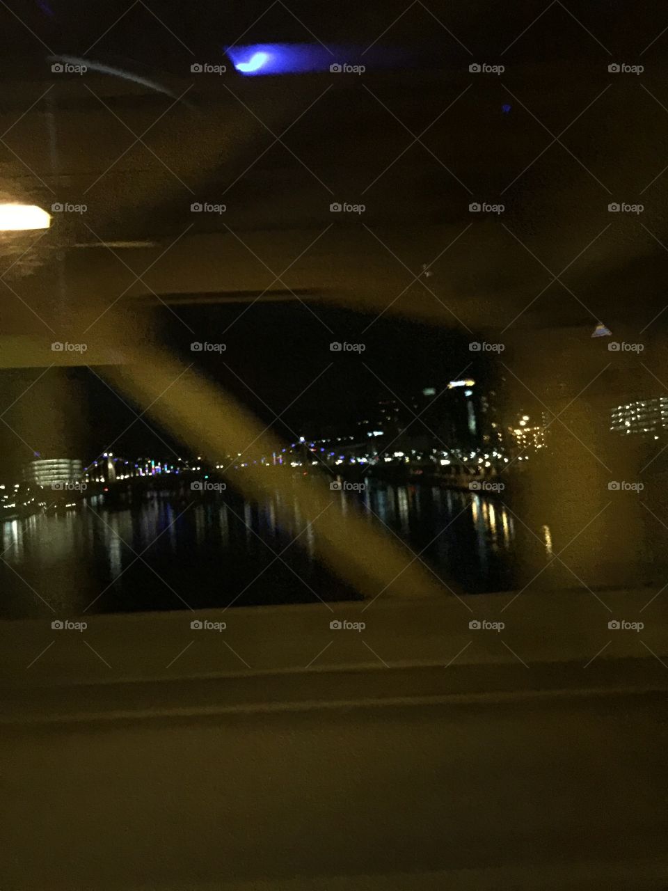 Going through a bridge at night 