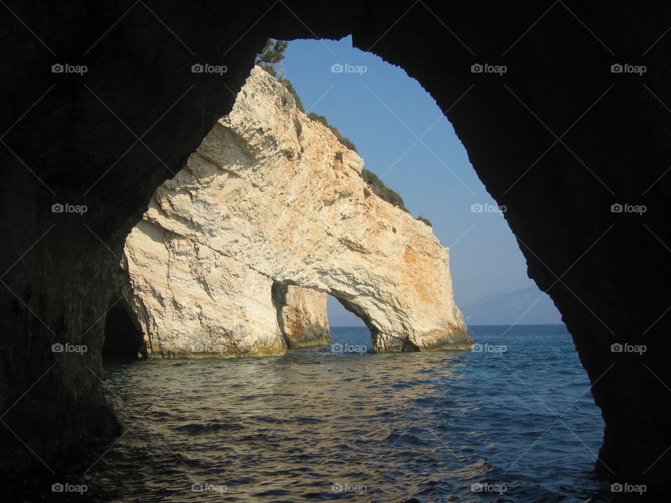 blue caves in zakinthos island