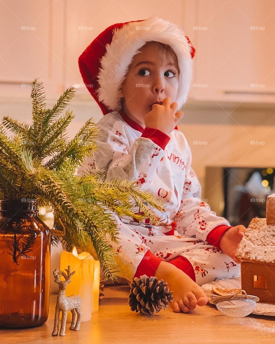 Little santa is afraid