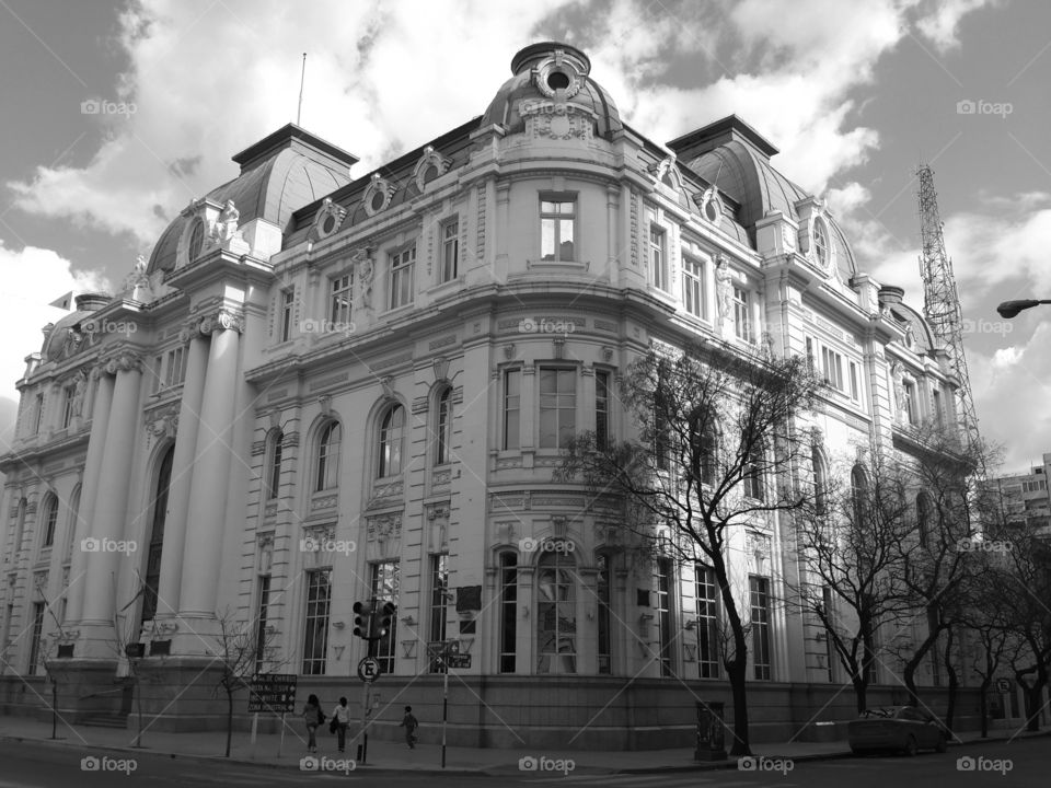 black and white architecture