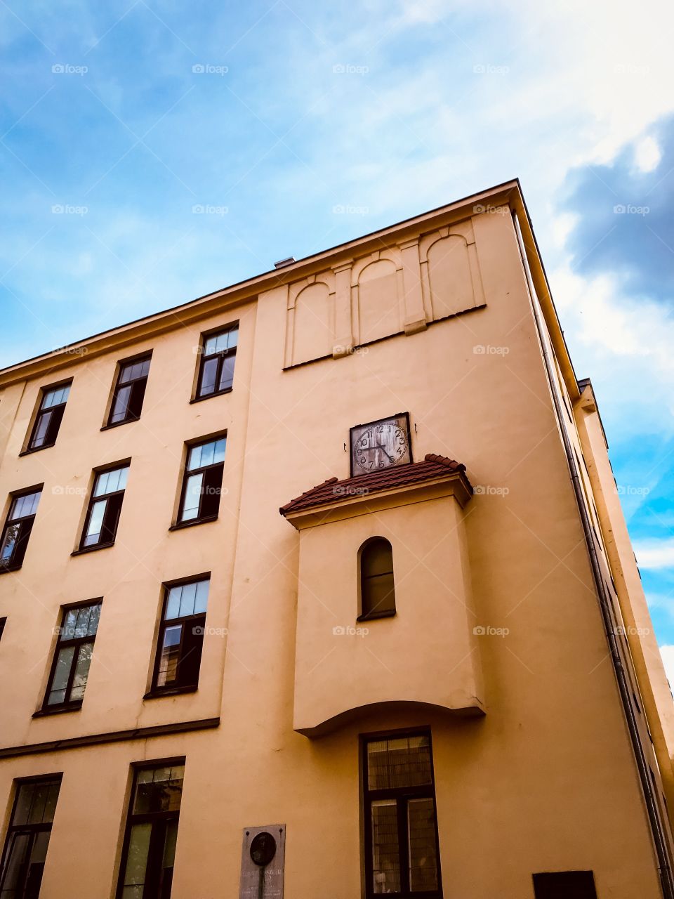 A house with a clock