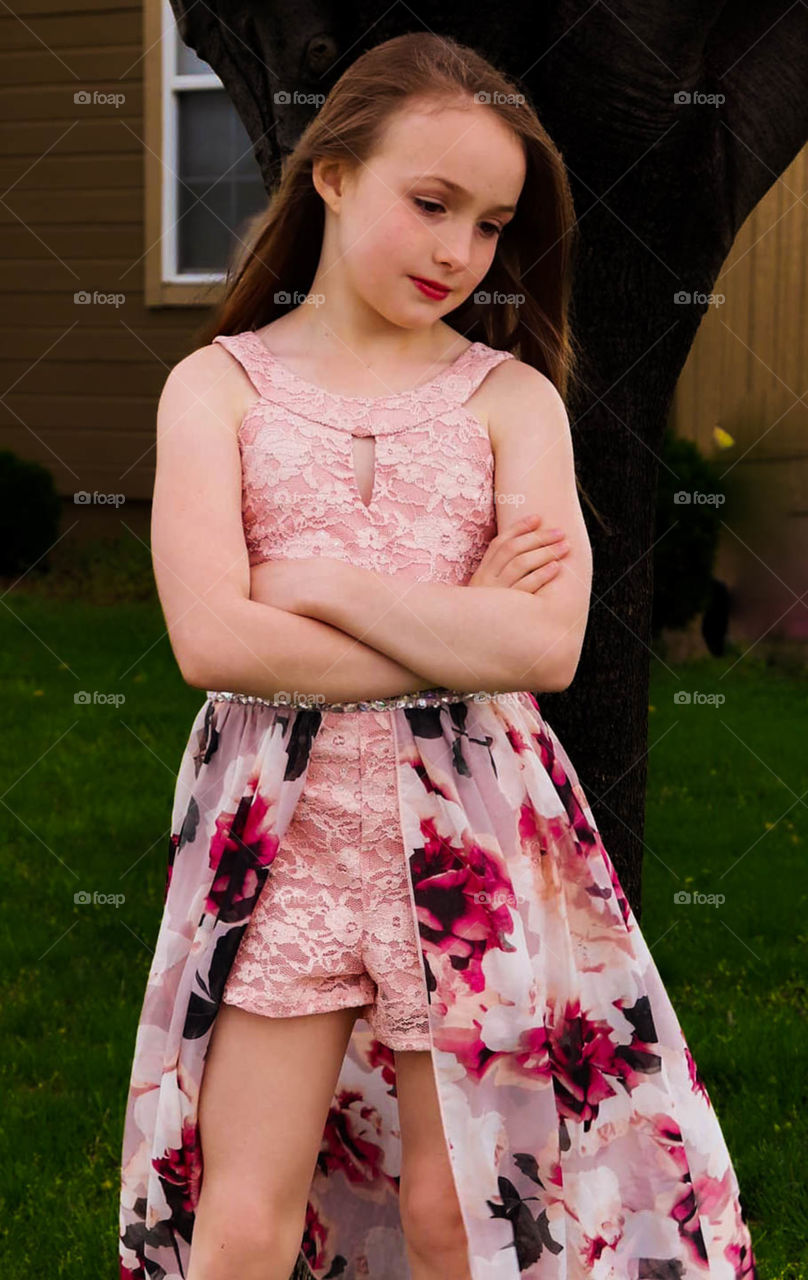 girl in Easter dress