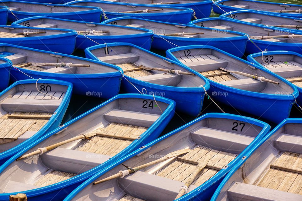 Tourist row boats at Arashiyama