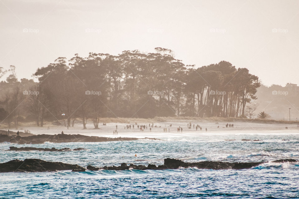 an evening walk by the ocean