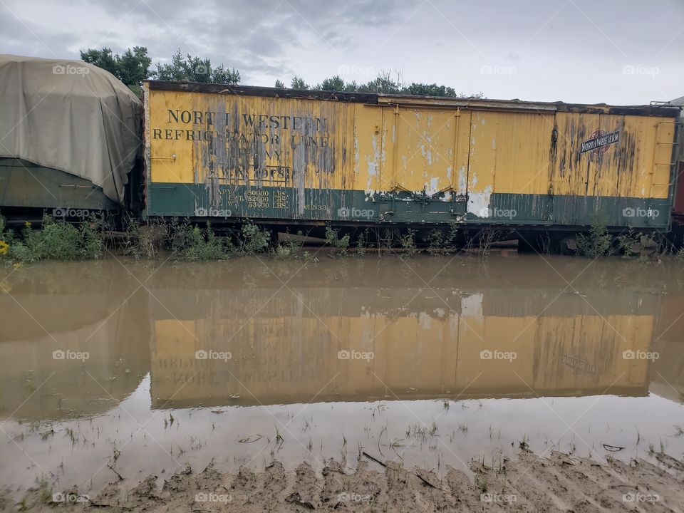train flood mess