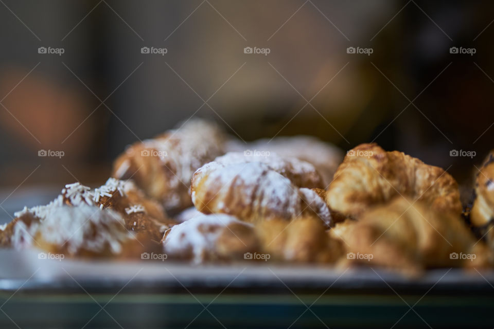 Close-up of croissants