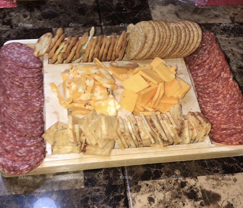 Cheese and cracker platter 