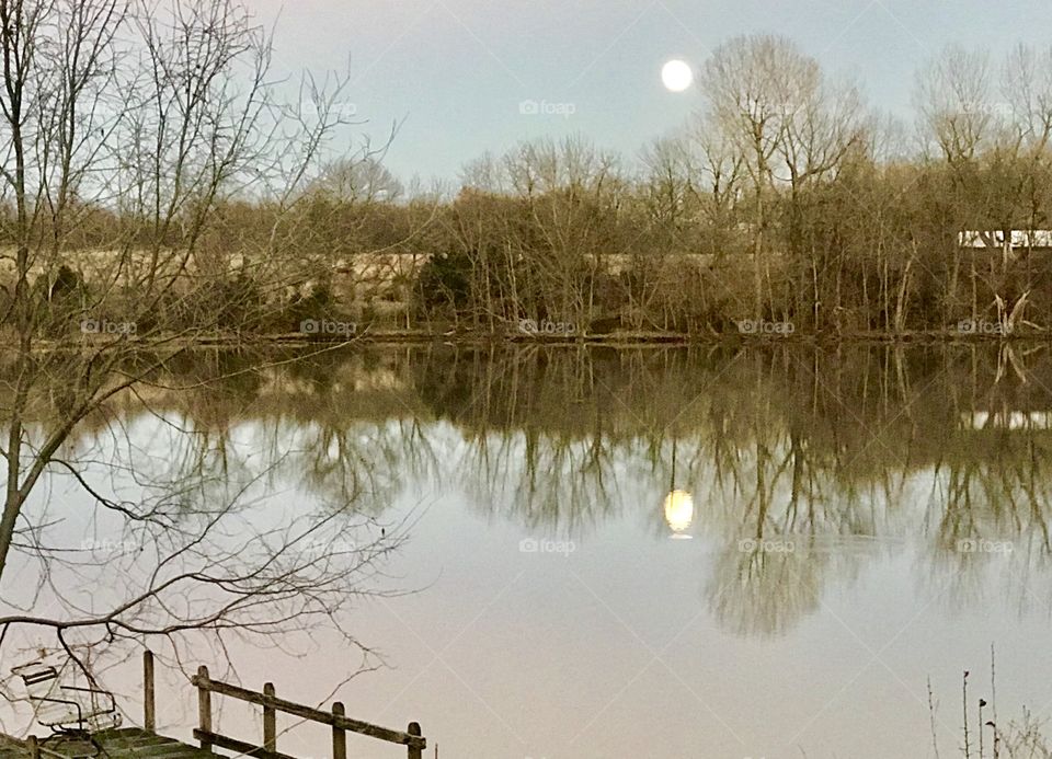 Super Moonrise Over Holiday Lake