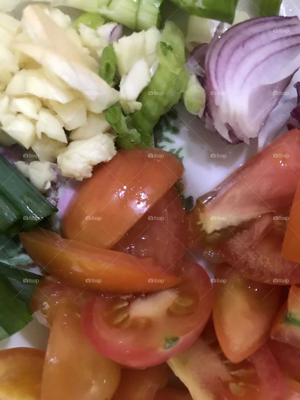 Tomato, Garlic, Onion & Spring Onion