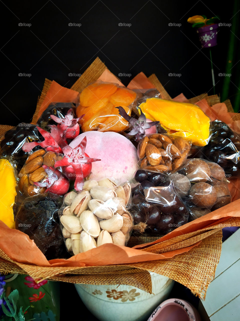 Bouquet of nuts and dried fruits